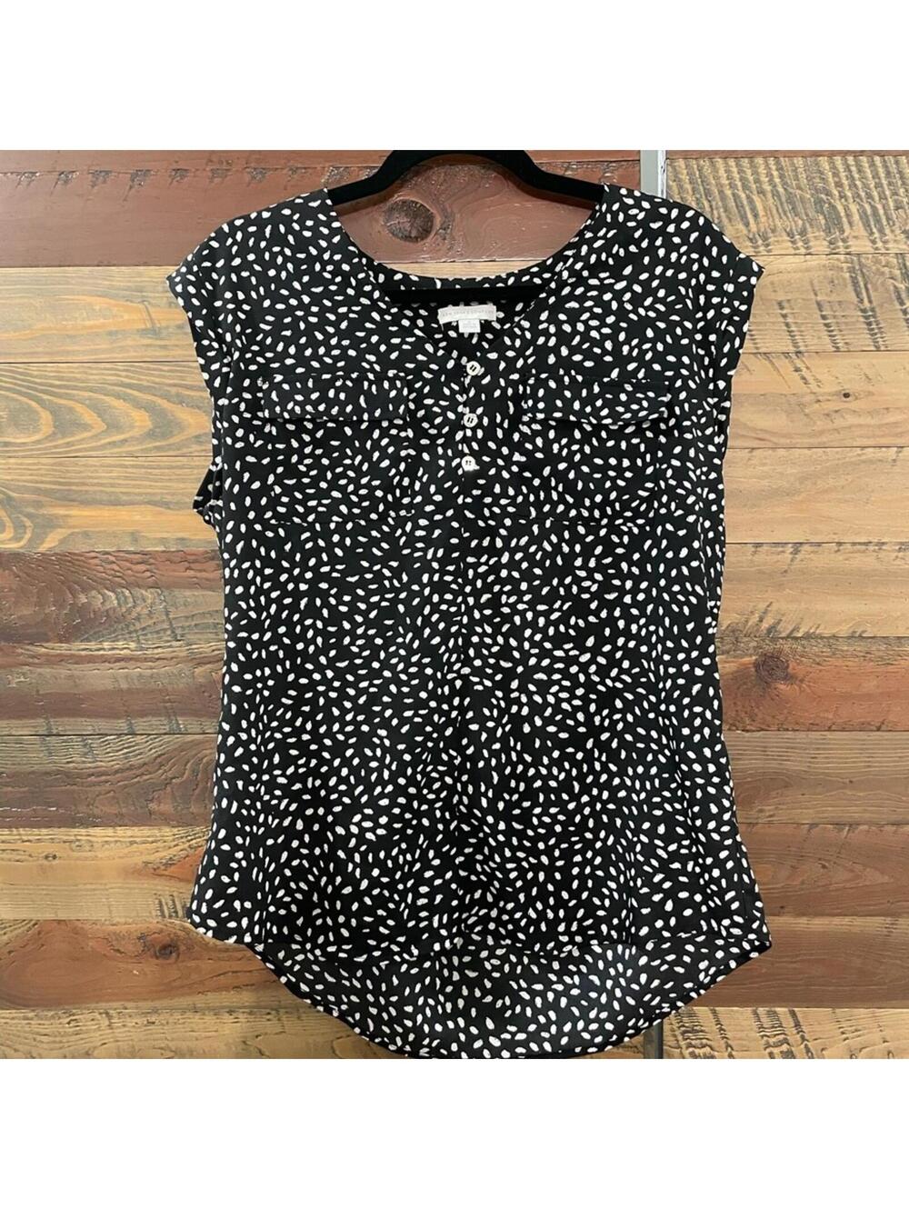 New York & Company Black and White Dress Top - Sz Medium